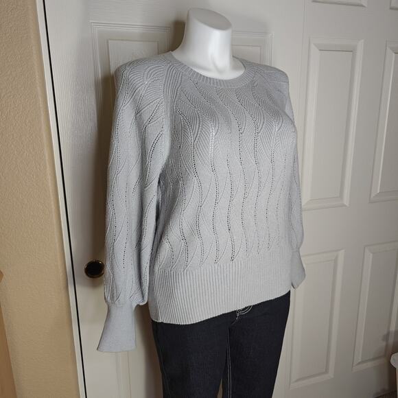 Express gray Raglan bishop sleeve crew neck stretch sweater sz XL - Picture 2 of 7